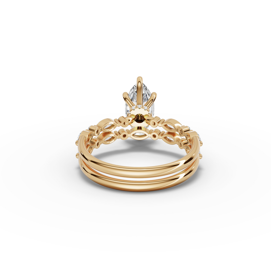 1.61 Ct Marquise With Side Diamond Band Ring