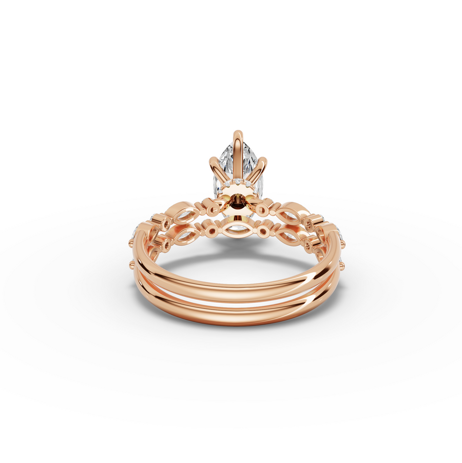 1.61 Ct Marquise With Side Diamond Band Ring