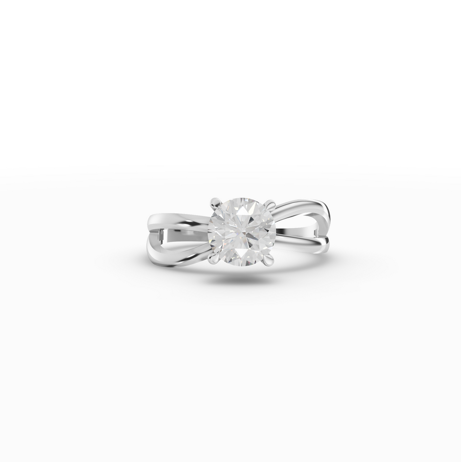 1 Ct Round Twist Shank Lab Grown Diamond Ring