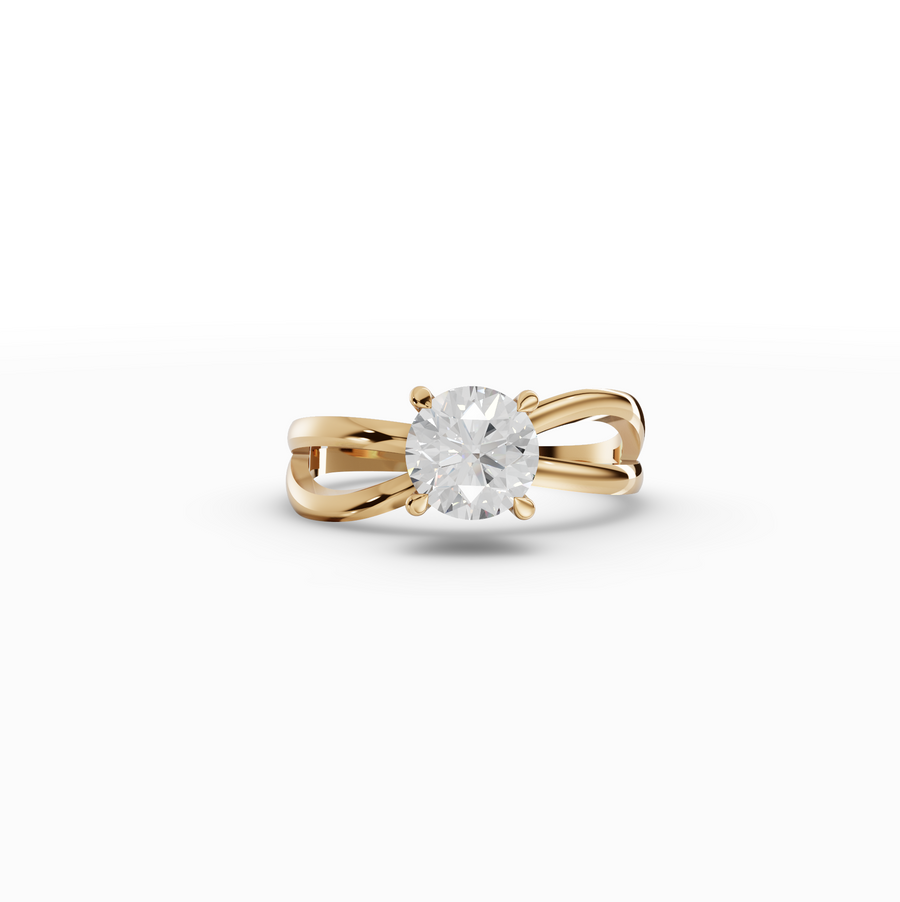 1 Ct Round Twist Shank Lab Grown Diamond Ring
