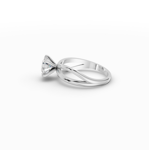 1 Ct Round Twist Shank Lab Grown Diamond Ring