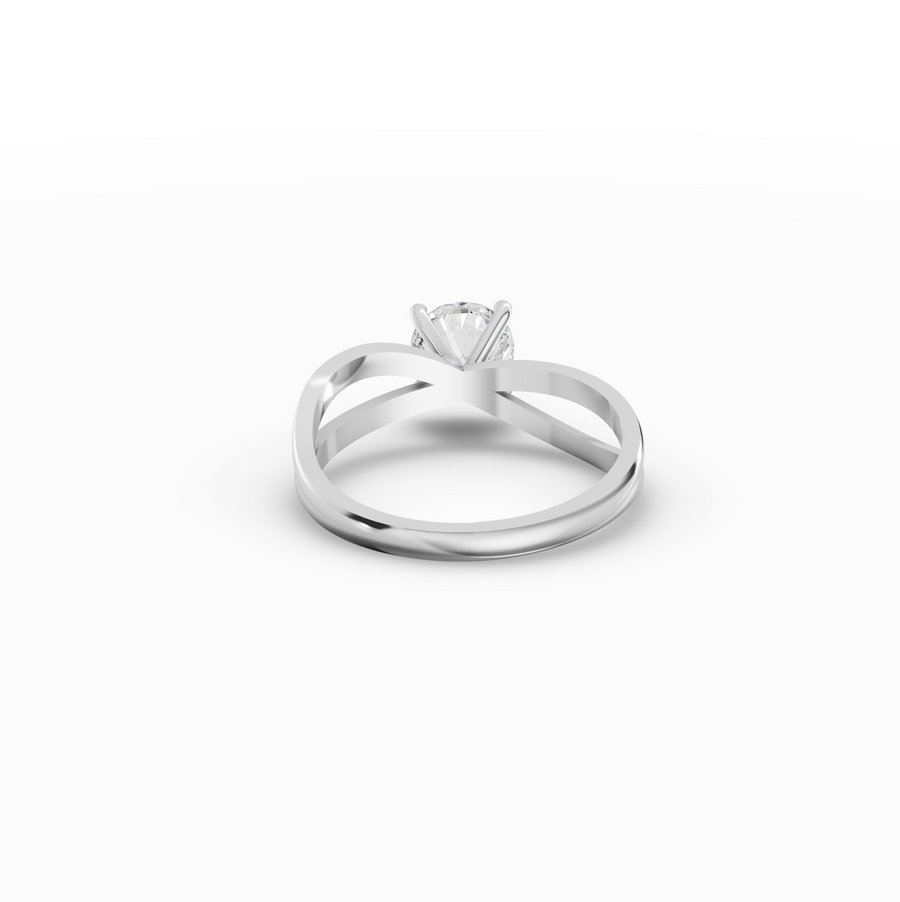 1 Ct Round Twist Shank Lab Grown Diamond Ring