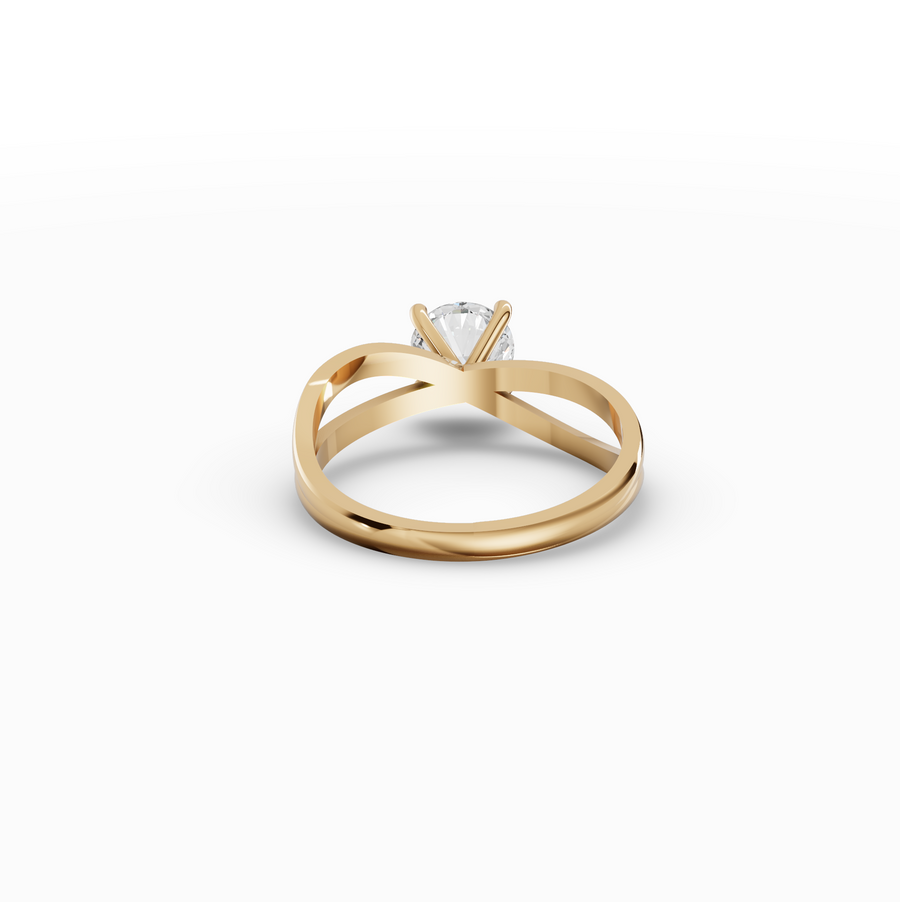 1 Ct Round Twist Shank Lab Grown Diamond Ring