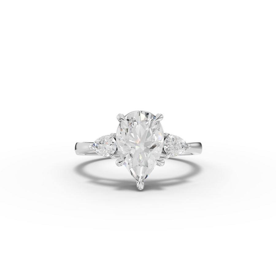 1.80 Ct Pear Three-Stone Lab Grown Diamond Ring