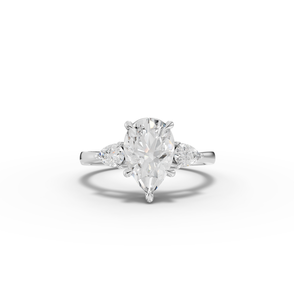1.80 Ct Pear Three-Stone Lab Grown Diamond Ring