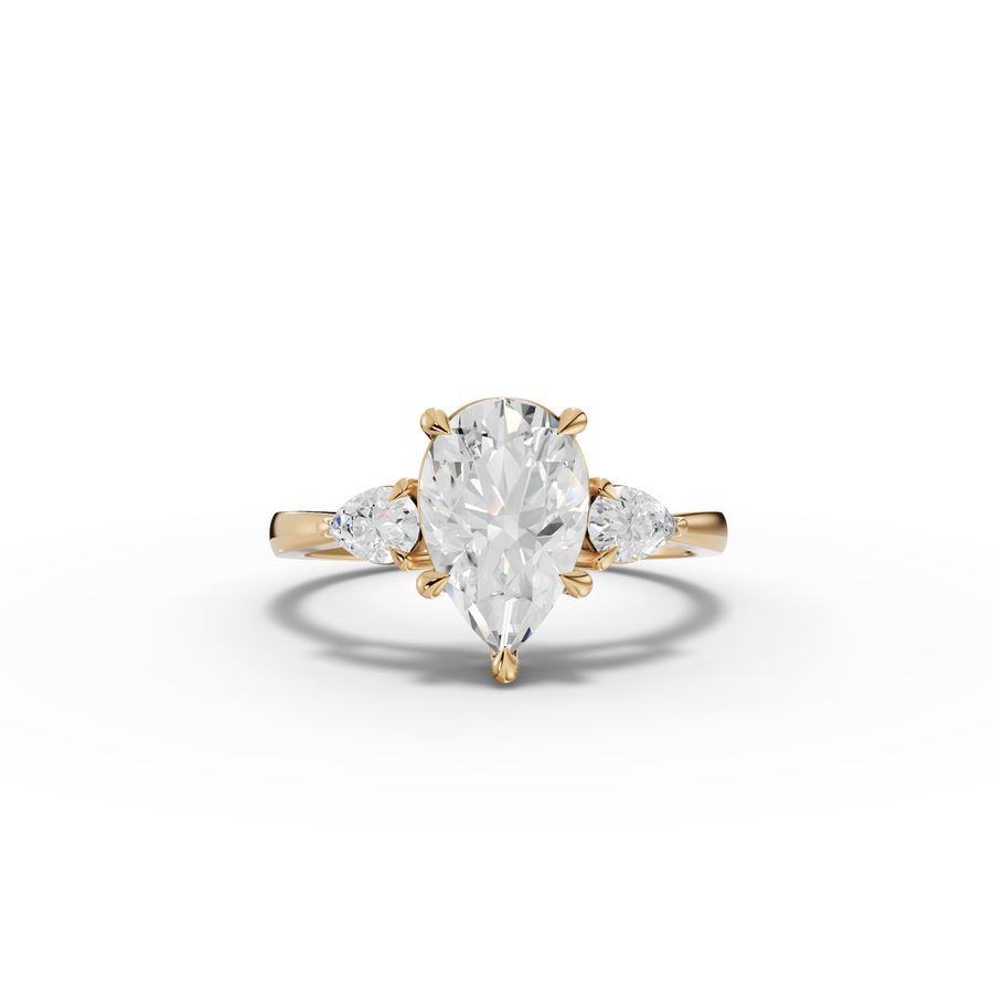 1.80 Ct Pear Three-Stone Lab Grown Diamond Ring