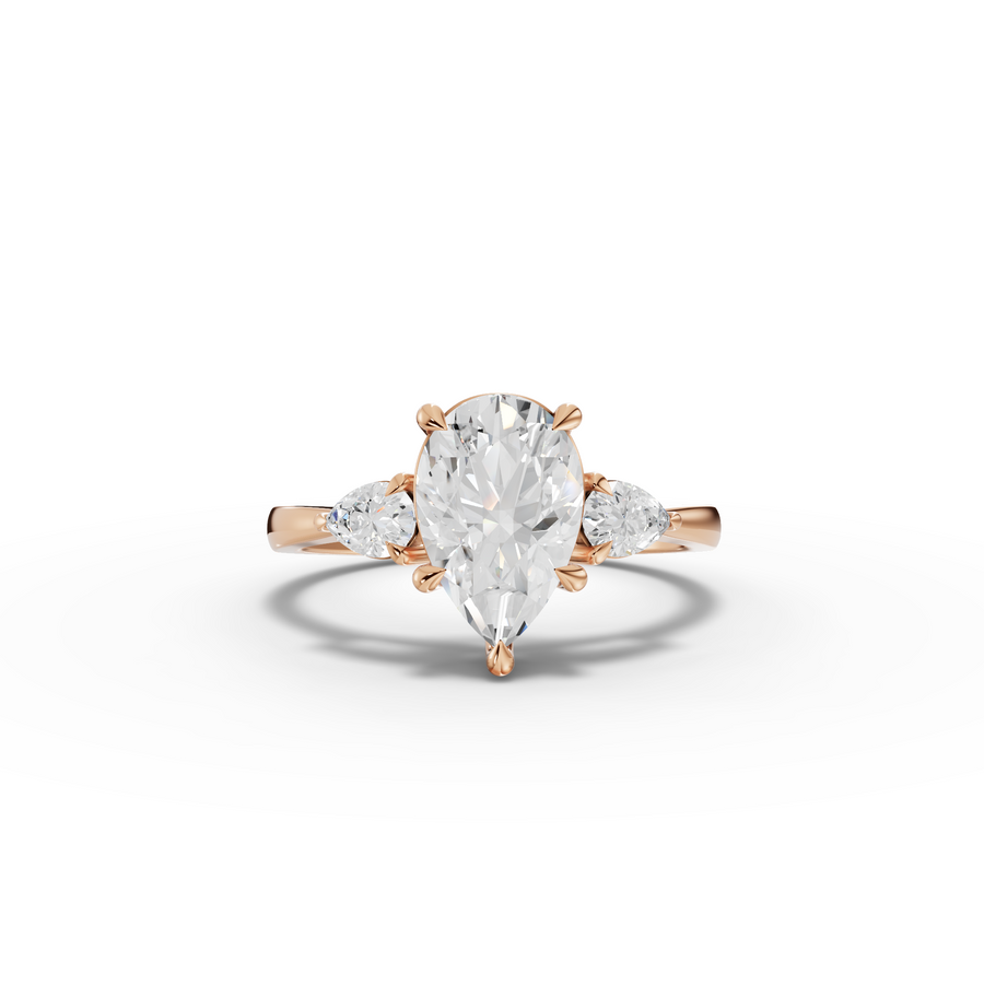 1.80 Ct Pear Three-Stone Lab Grown Diamond Ring