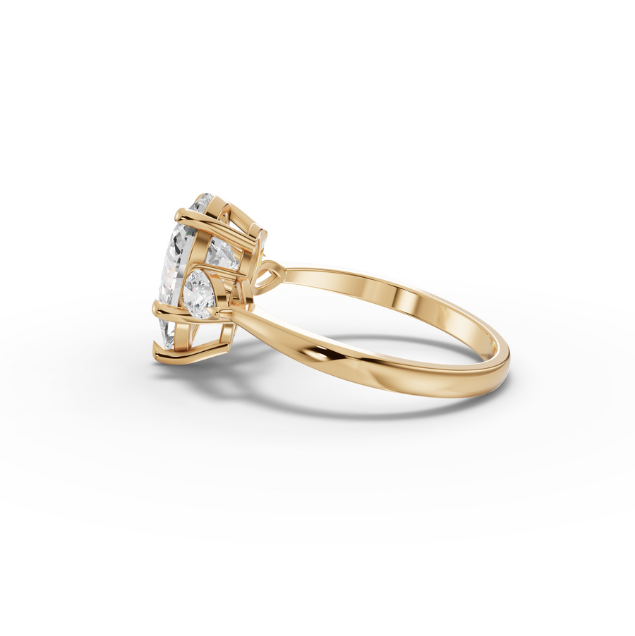 2.33 Ct Pear Three-Stone Lab Diamond Engagement Ring