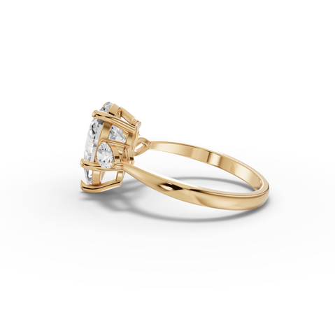 2.33 Ct Pear Three-Stone Lab Diamond Engagement Ring