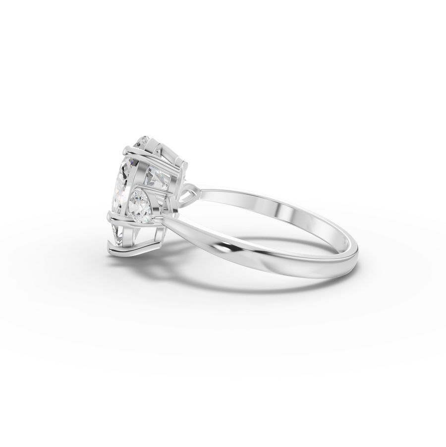 2.33 Ct Pear Three-Stone Lab Diamond Engagement Ring