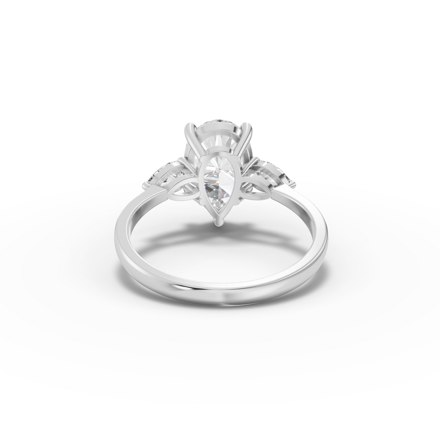 2.33 Ct Pear Three-Stone Lab Diamond Engagement Ring