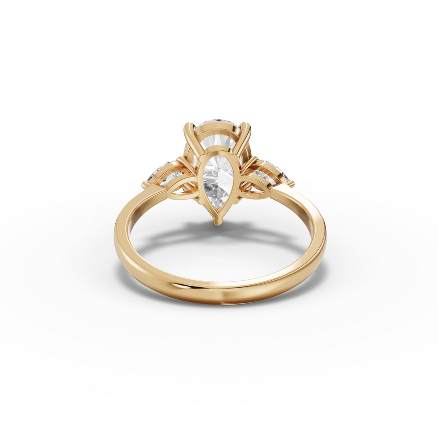 2.33 Ct Pear Three-Stone Lab Diamond Engagement Ring