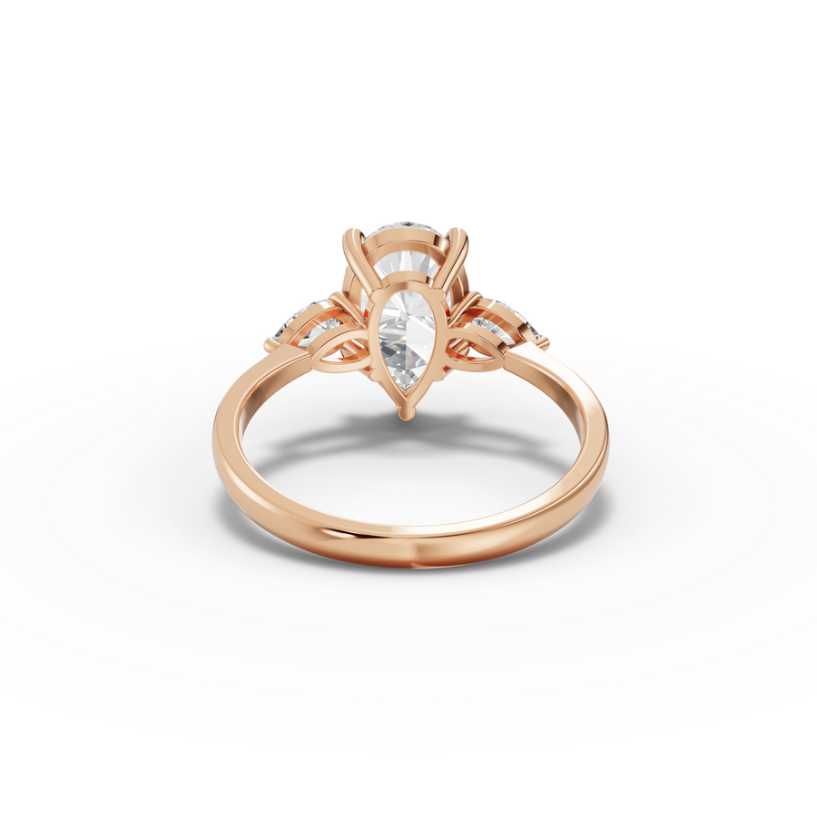 2.33 Ct Pear Three-Stone Lab Diamond Engagement Ring
