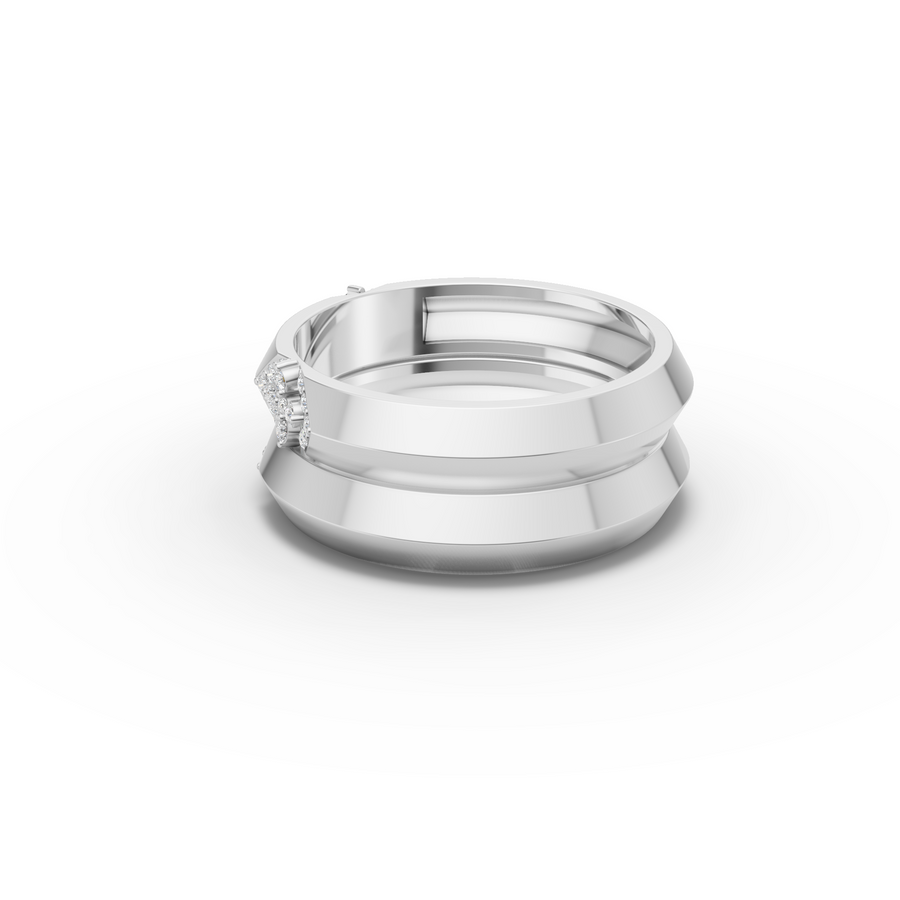 0.17 Ct Geometric Cluster Lab Grown Diamond Band Ring