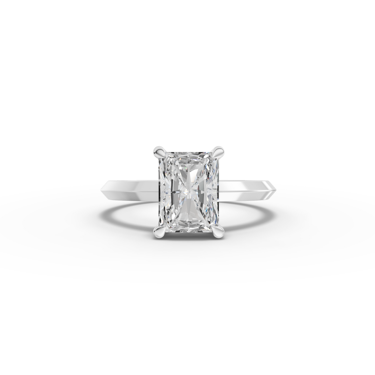 2.06 Ct Radiant Solitaire Hidden Halo Lab Diamond Ring