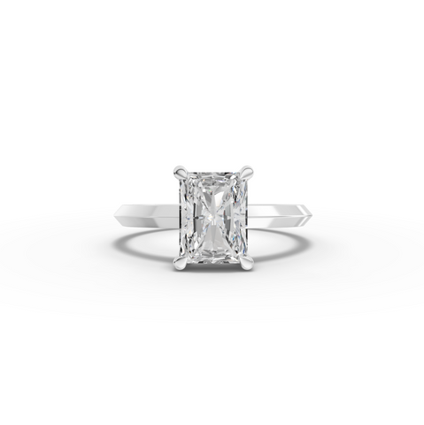 2.06 Ct Radiant Solitaire Hidden Halo Lab Diamond Ring