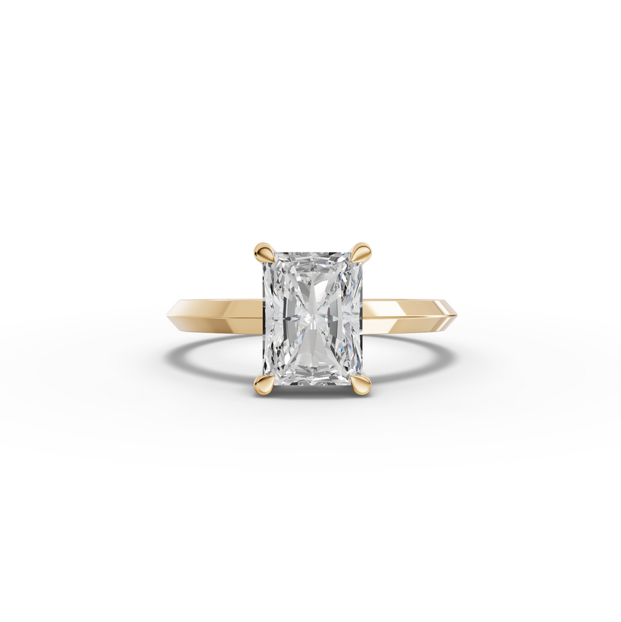 2.06 Ct Radiant Solitaire Hidden Halo Lab Diamond Ring