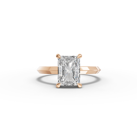 2.06 Ct Radiant Solitaire Hidden Halo Lab Diamond Ring
