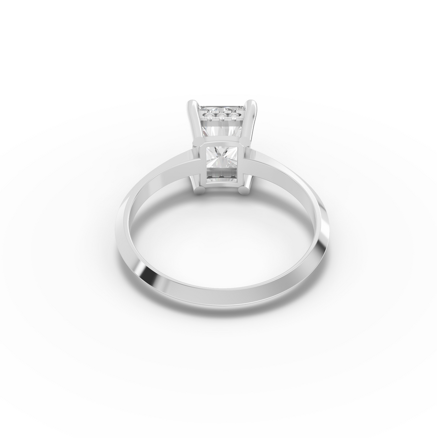 2.06 Ct Radiant Solitaire Hidden Halo Lab Diamond Ring