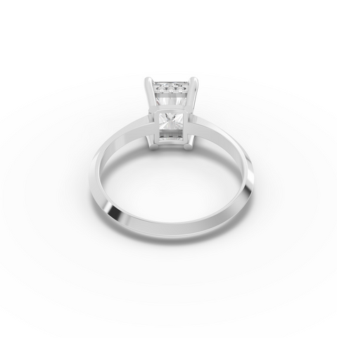 2.06 Ct Radiant Solitaire Hidden Halo Lab Diamond Ring