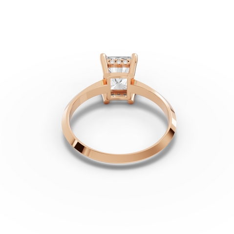 2.06 Ct Radiant Solitaire Hidden Halo Lab Diamond Ring