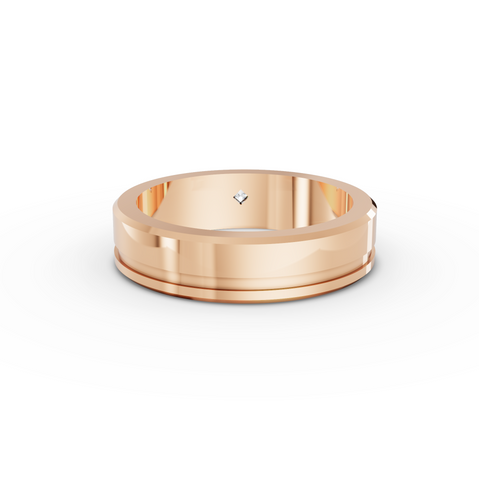 0.05 Ct Princess Flush Set Lab Diamond Wedding Band
