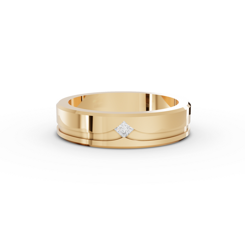 0.05 Ct Princess Flush Set Lab Diamond Wedding Band