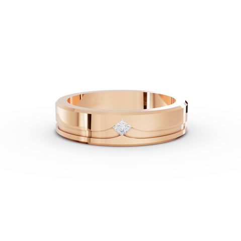 0.05 Ct Princess Flush Set Lab Diamond Wedding Band