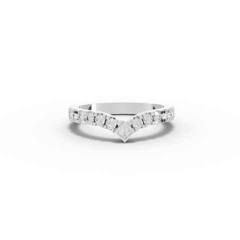 0.47 Ct Princess V-Shaped Lab Diamond Wedding Band