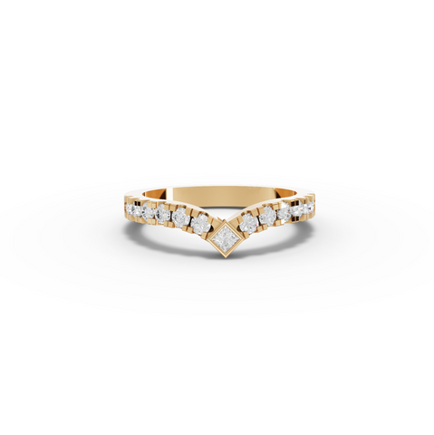 0.47 Ct Princess V-Shaped Lab Diamond Wedding Band