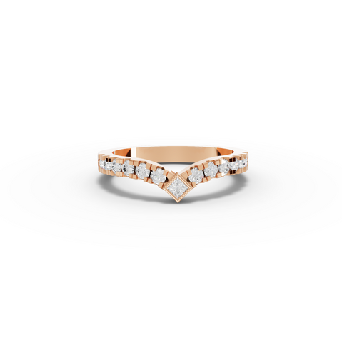 0.47 Ct Princess V-Shaped Lab Diamond Wedding Band
