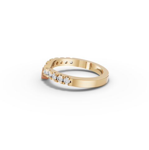0.47 Ct Princess V-Shaped Lab Diamond Wedding Band