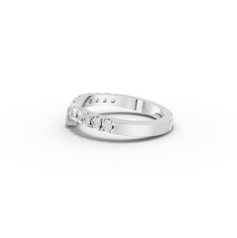 0.47 Ct Princess V-Shaped Lab Diamond Wedding Band