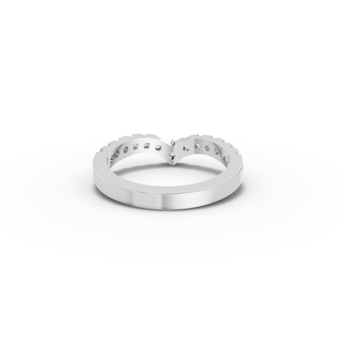 0.47 Ct Princess V-Shaped Lab Diamond Wedding Band