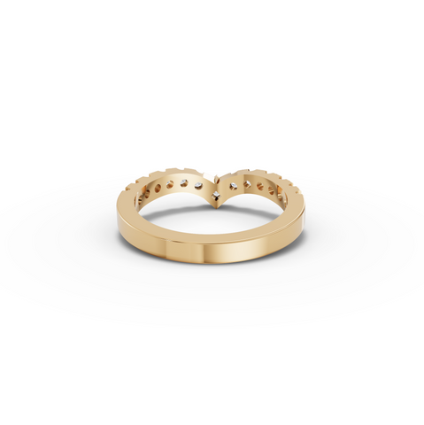0.47 Ct Princess V-Shaped Lab Diamond Wedding Band