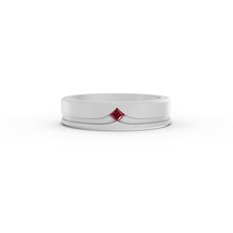 0.05 Ct Princess Flush Set Lab Diamond Wedding Band