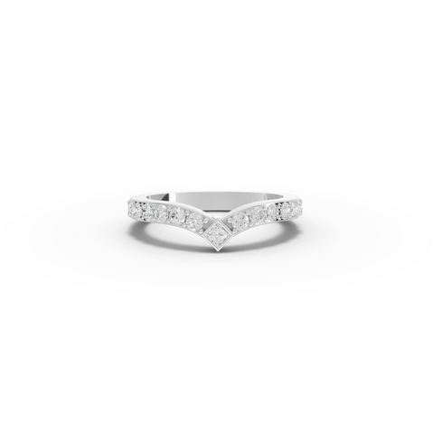 0.47 Ct Princess V-Shaped Lab Diamond Wedding Band