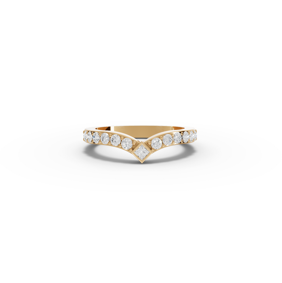 0.47 Ct Princess V-Shaped Lab Diamond Wedding Band