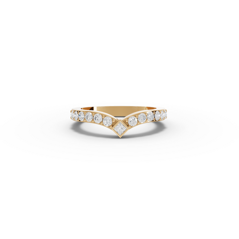 0.47 Ct Princess V-Shaped Lab Diamond Wedding Band