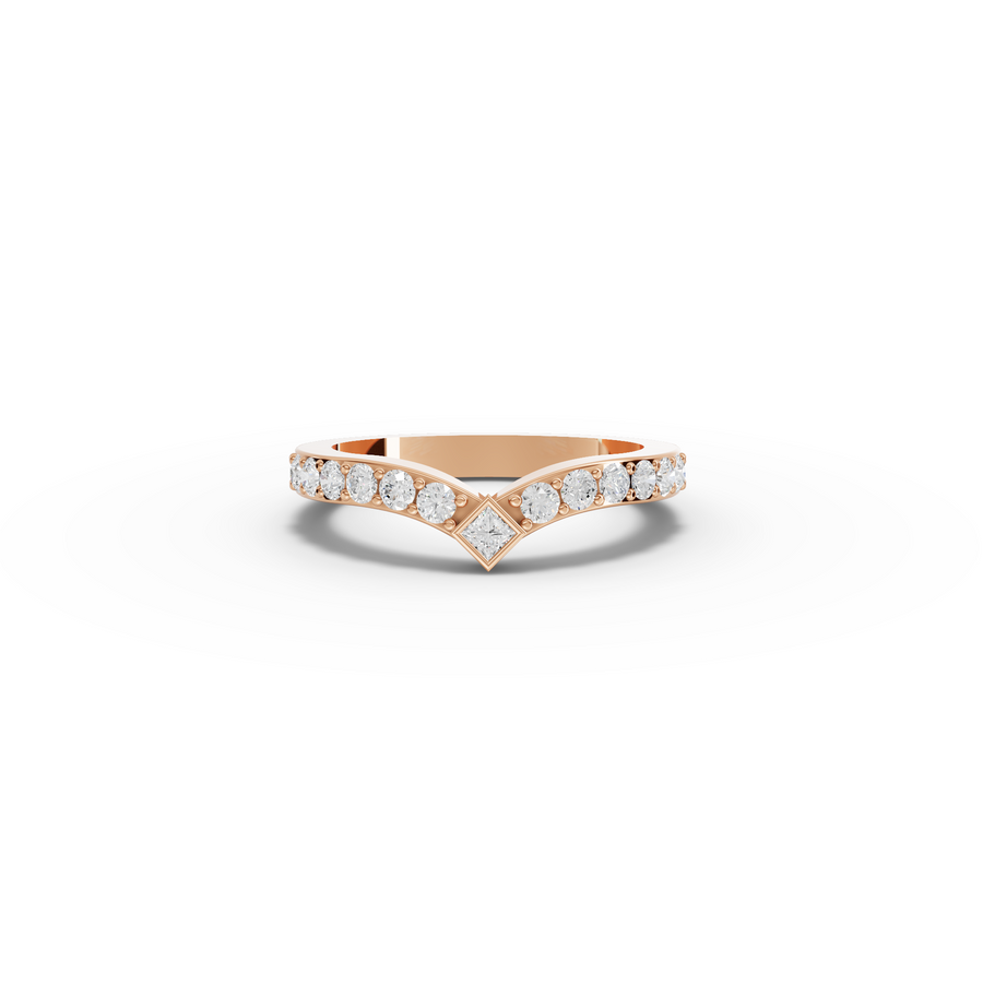 0.47 Ct Princess V-Shaped Lab Diamond Wedding Band