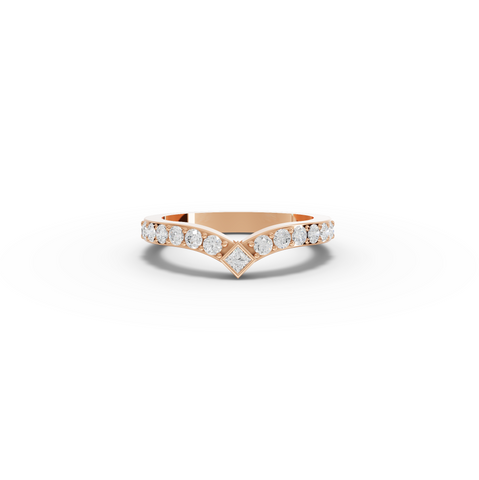 0.47 Ct Princess V-Shaped Lab Diamond Wedding Band