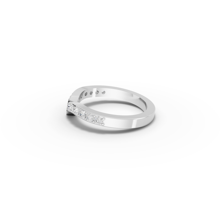 0.47 Ct Princess V-Shaped Lab Diamond Wedding Band