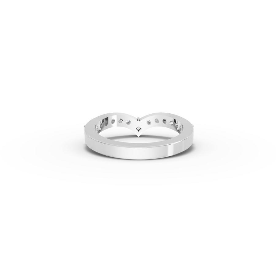 0.47 Ct Princess V-Shaped Lab Diamond Wedding Band