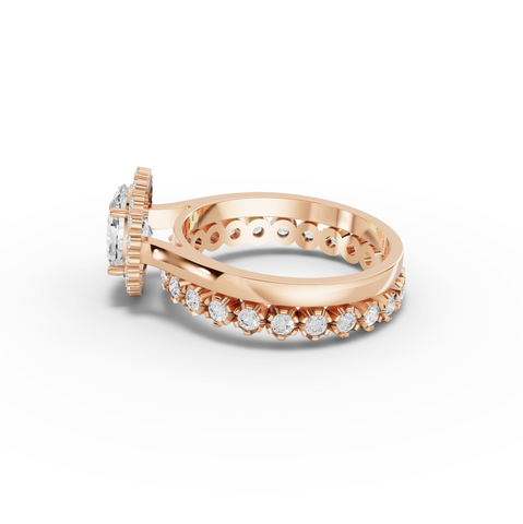 1.70 Ct Oval Halo Lab Grown Diamond Bridal Ring Set