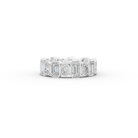 3.51 Ct Mixed Cut Bezel Eternity Lab Grown Diamond Band