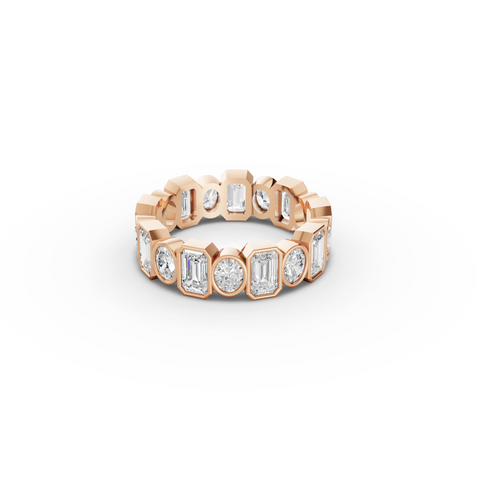 3.51 Ct Mixed Cut Bezel Eternity Lab Grown Diamond Band