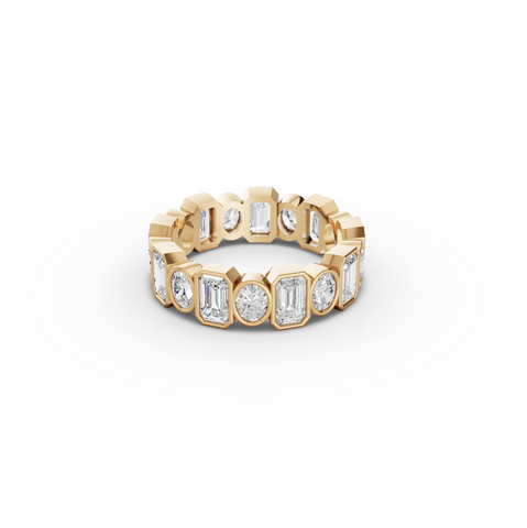 3.51 Ct Mixed Cut Bezel Eternity Lab Grown Diamond Band