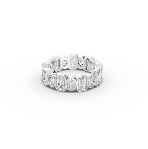 3.51 Ct Mixed Cut Bezel Eternity Lab Grown Diamond Band