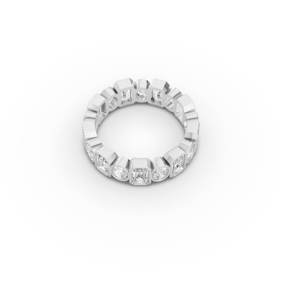3.51 Ct Mixed Cut Bezel Eternity Lab Grown Diamond Band