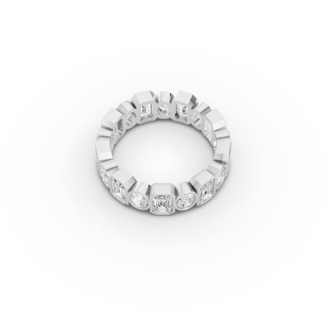 3.51 Ct Mixed Cut Bezel Eternity Lab Grown Diamond Band